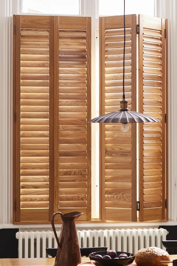 Paulownia honey dining room shutters